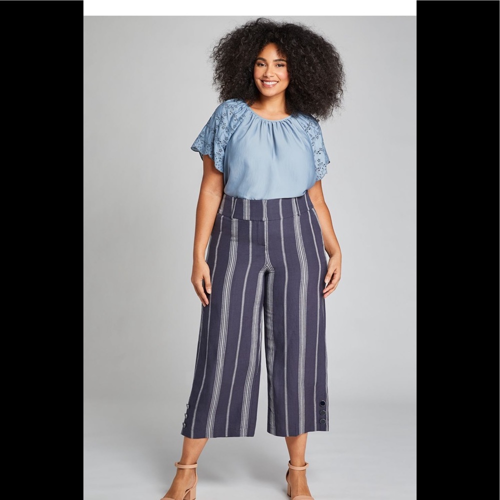 Striped high rise crop size 14